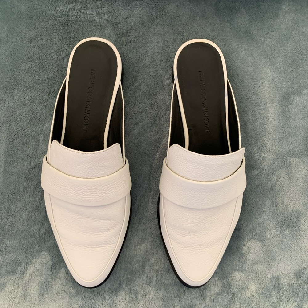 Rebecca Minkoff ‘Mika Mule’ (Optic White Tumbled Leather)